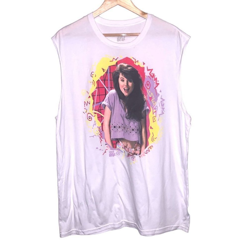 Ripple Junction White Saved By The Belly Kelly Retro Sleeveless T-Shirt Size XL